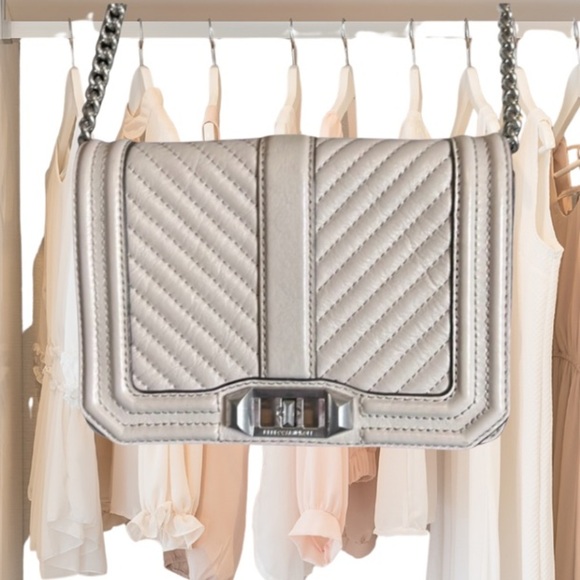 Rebecca Minkoff Crossbody Purse with Turnlock Closure Grey - Picture 2 of 7